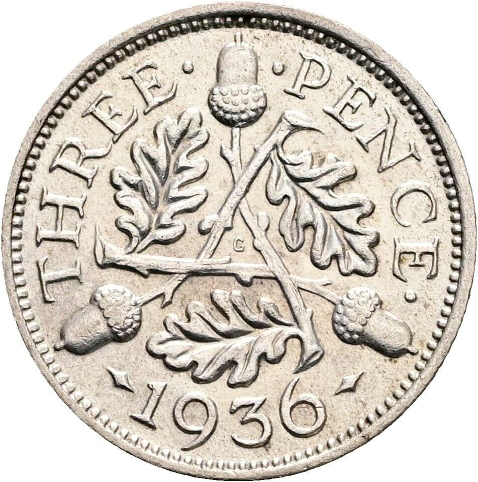3 Pence George V. (1910-1936) 1936 – Rückseite