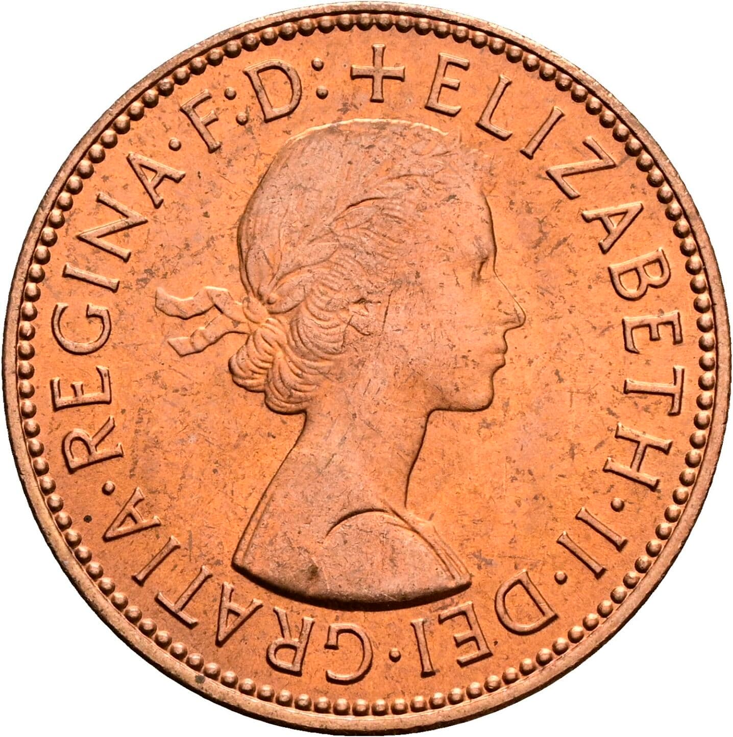 Half Penny Elisabeth II. 1952-2022 1967 – Vorderseite
