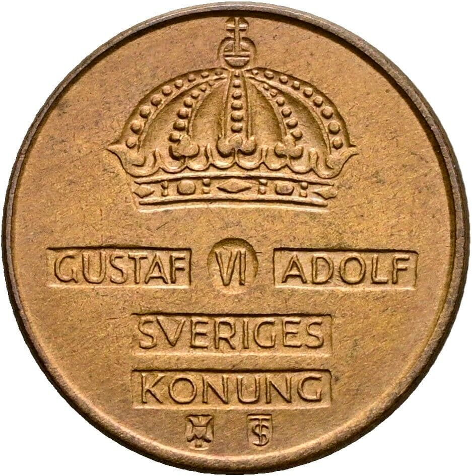 1 Öre Gustav VI. Adolf (1950-1973) 1961 – Rückseite