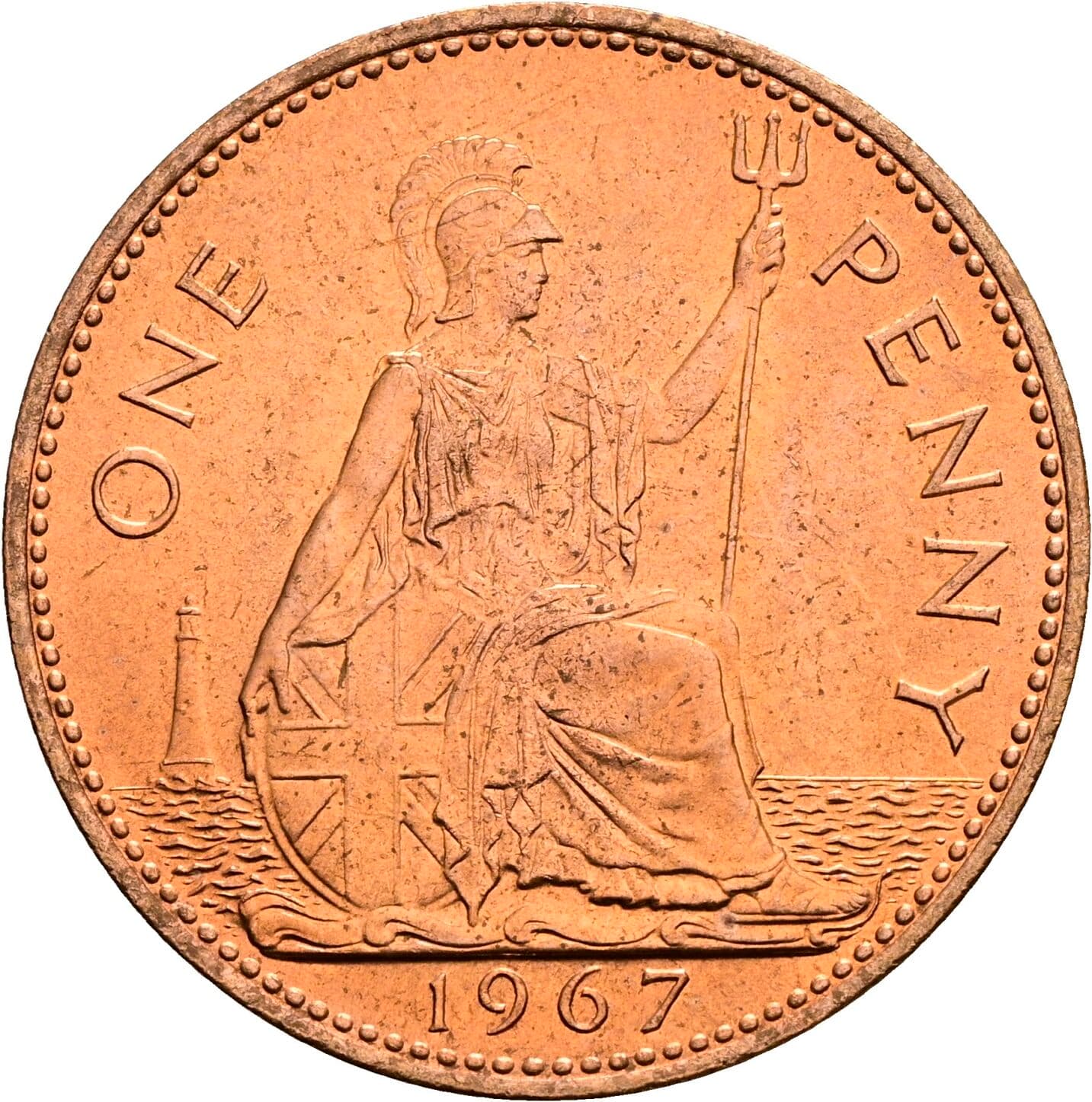 One Penny Elisabeth II. 1952-2022 1967 – Rückseite