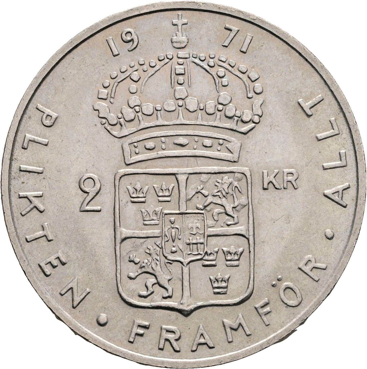 2 Kronur Gustaf VI Adolf (1950-1973) 1971 – Rückseite