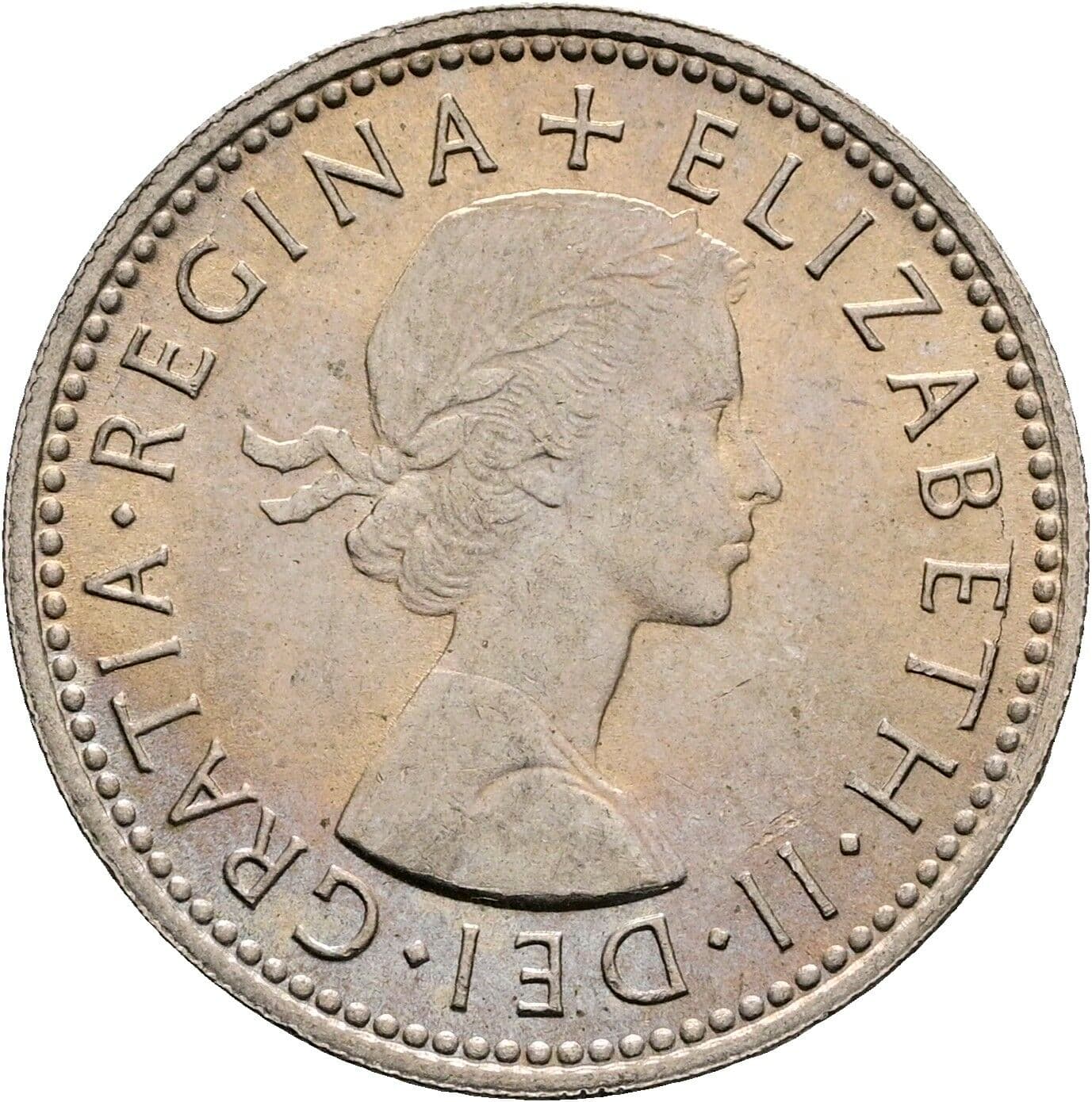 1 Shilling Elisabeth II. 1952-2022 1964 – Vorderseite