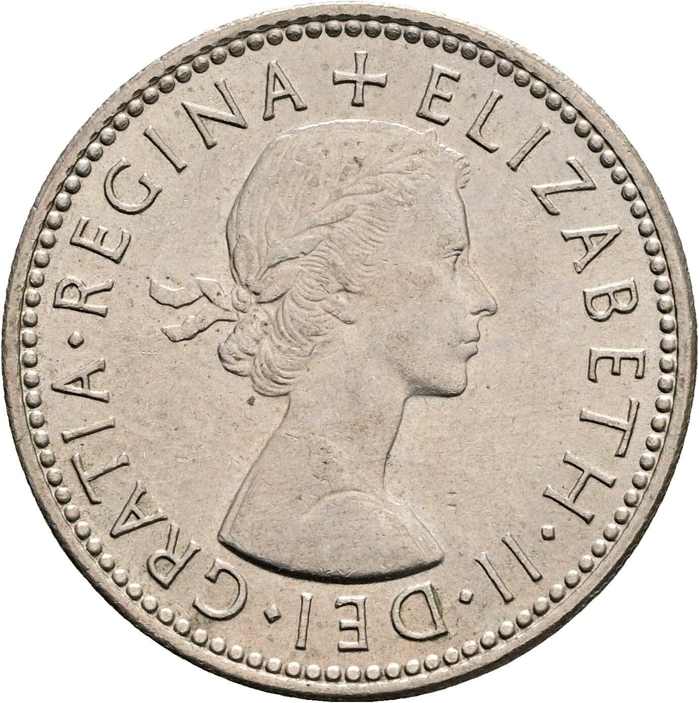 1 Shilling Elisabeth II. 1952-2022 1963 – Vorderseite