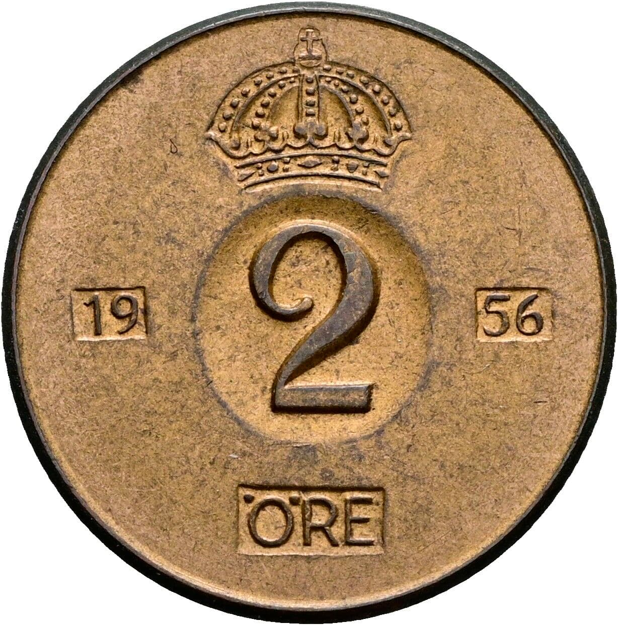 2 Öre Gustaf VI Adolf (1950-1973) 1956 – Vorderseite