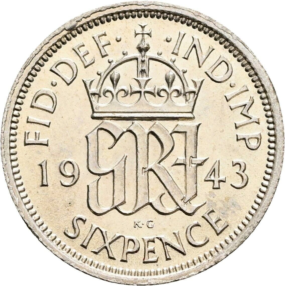 6 Pence George VI. 1936-1952 1943 – Rückseite