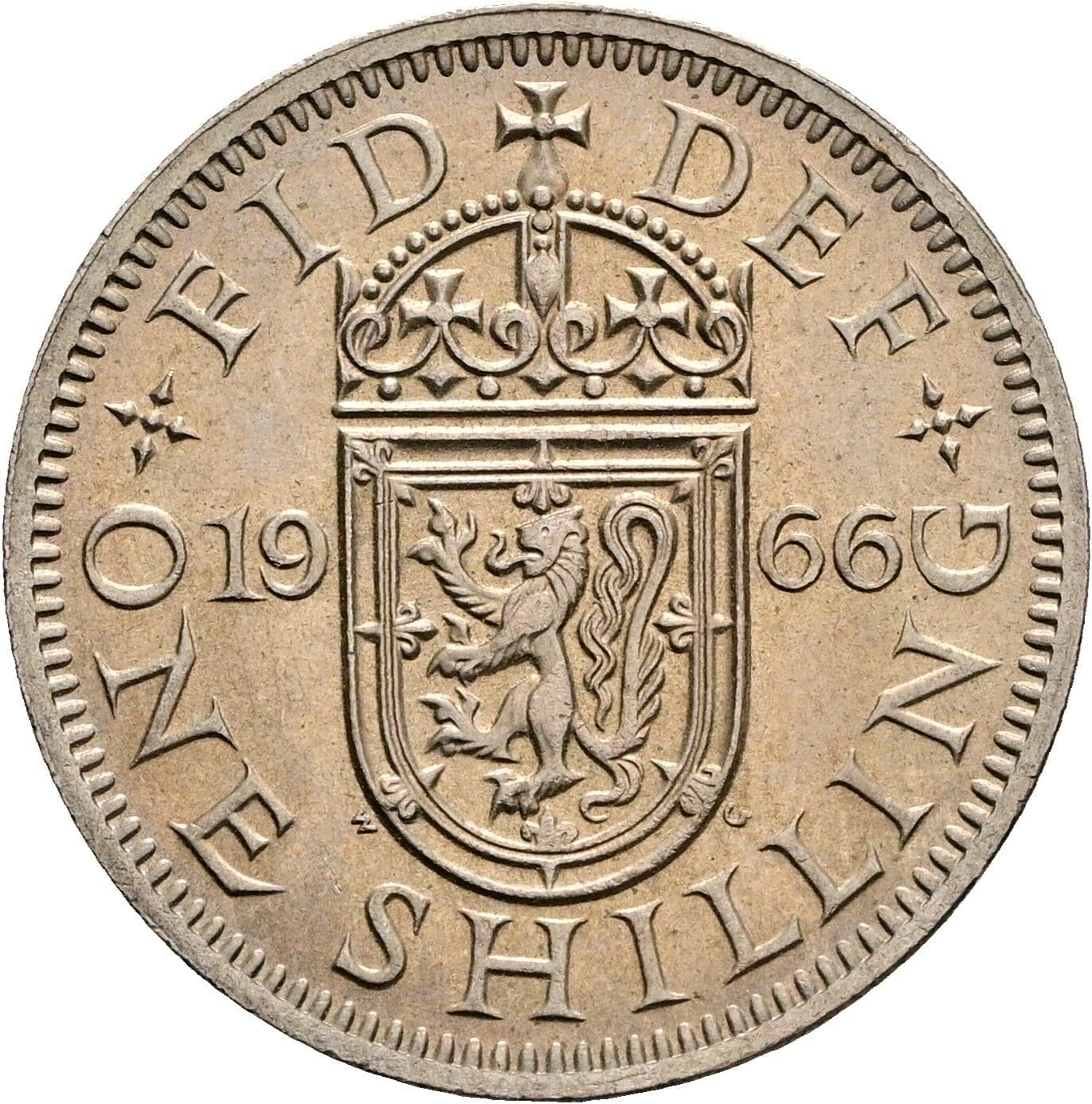1 Shilling Elisabeth II. 1952-2022 1966 – Rückseite