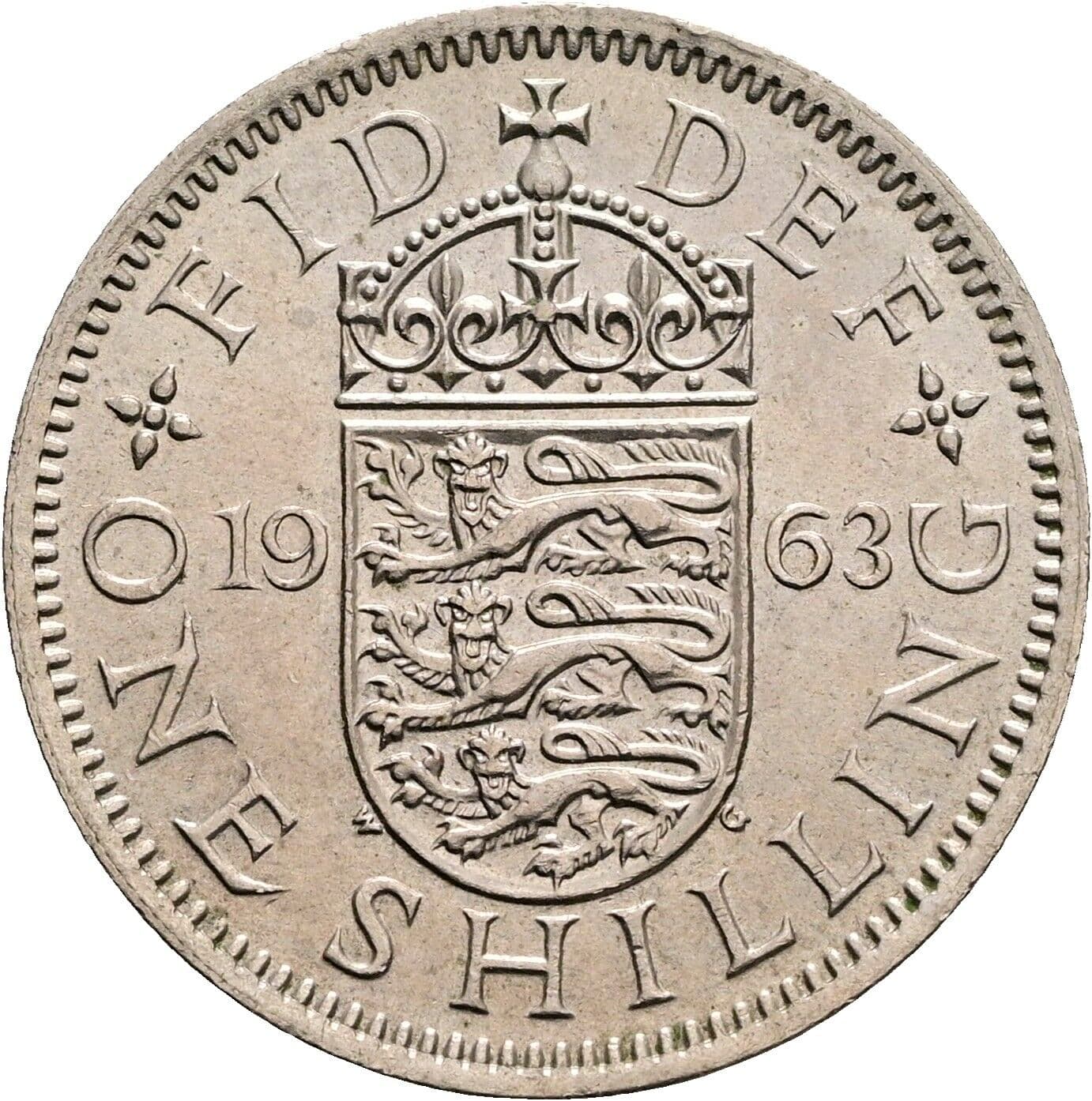 1 Shilling Elisabeth II. 1952-2022 1963 – Rückseite