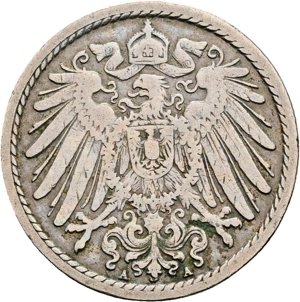 5 Pfennig 1892 A – Rückseite