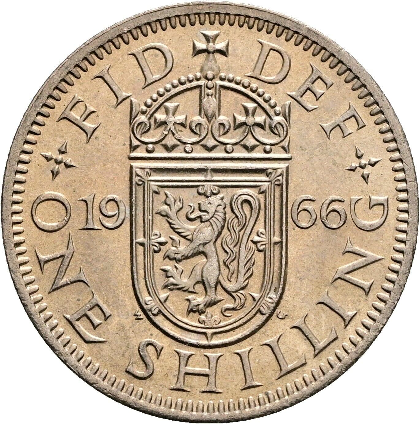 1 Shilling Elisabeth II. 1952-2022 1966 – Rückseite