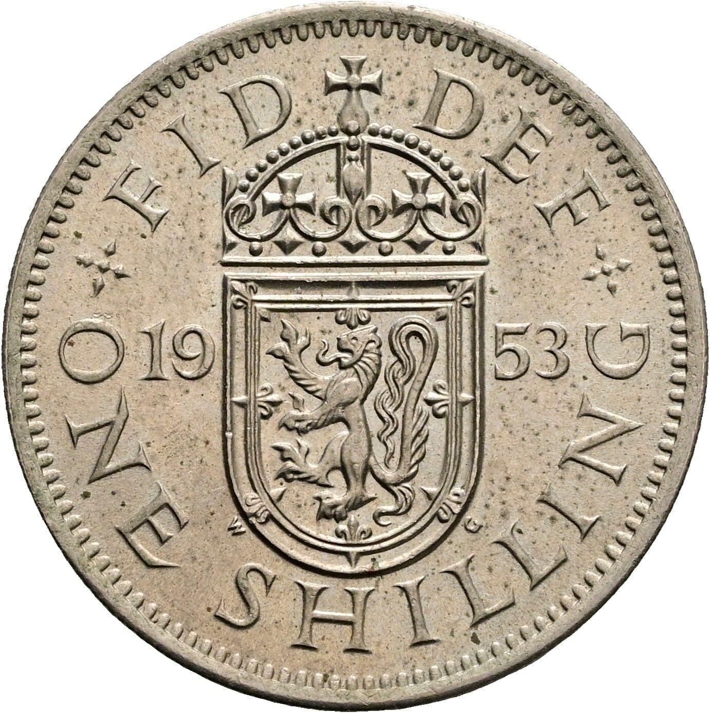 1 Shilling Elisabeth II. 1952-2022 1953 – Rückseite