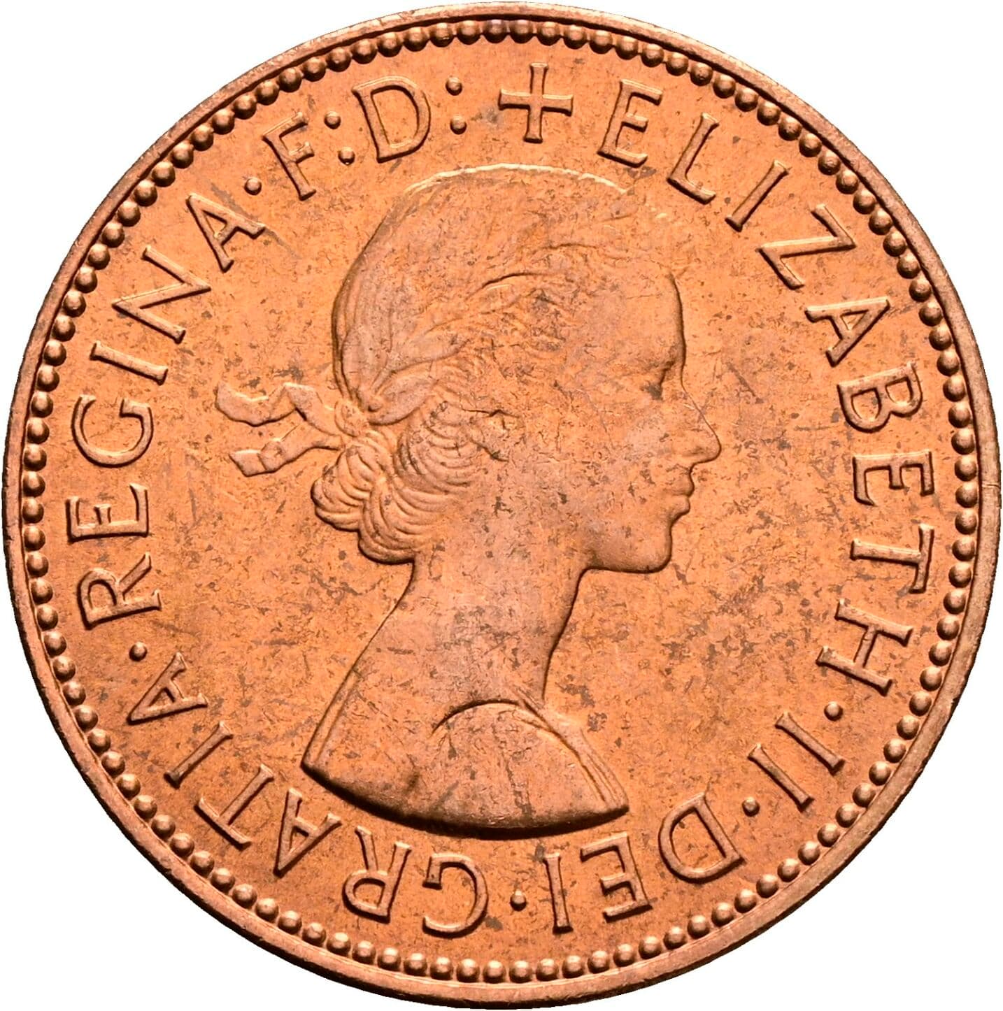 Half Penny Elisabeth II. 1952-2022 1967 – Vorderseite