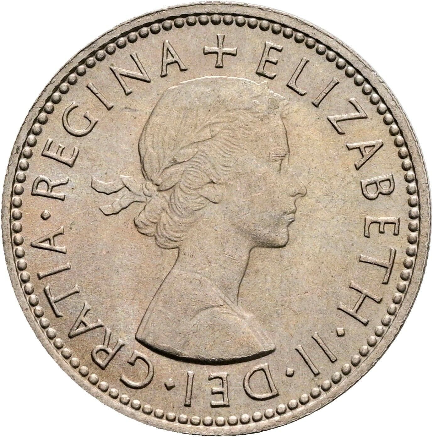 1 Shilling Elisabeth II. 1952-2022 1964 – Vorderseite