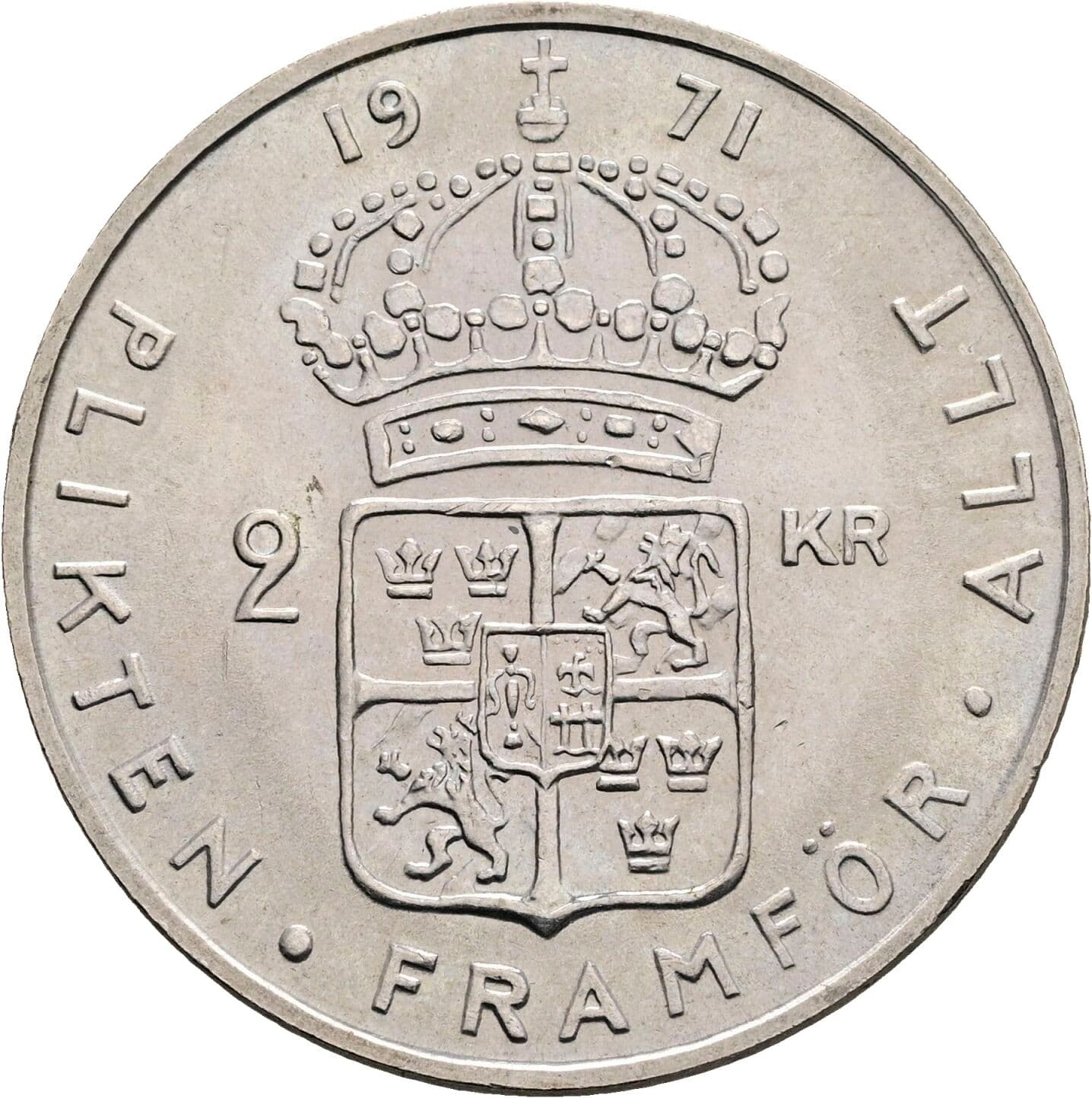 2 Kronor Gustav VI. Adolf (1950-1973) 1971 – Rückseite