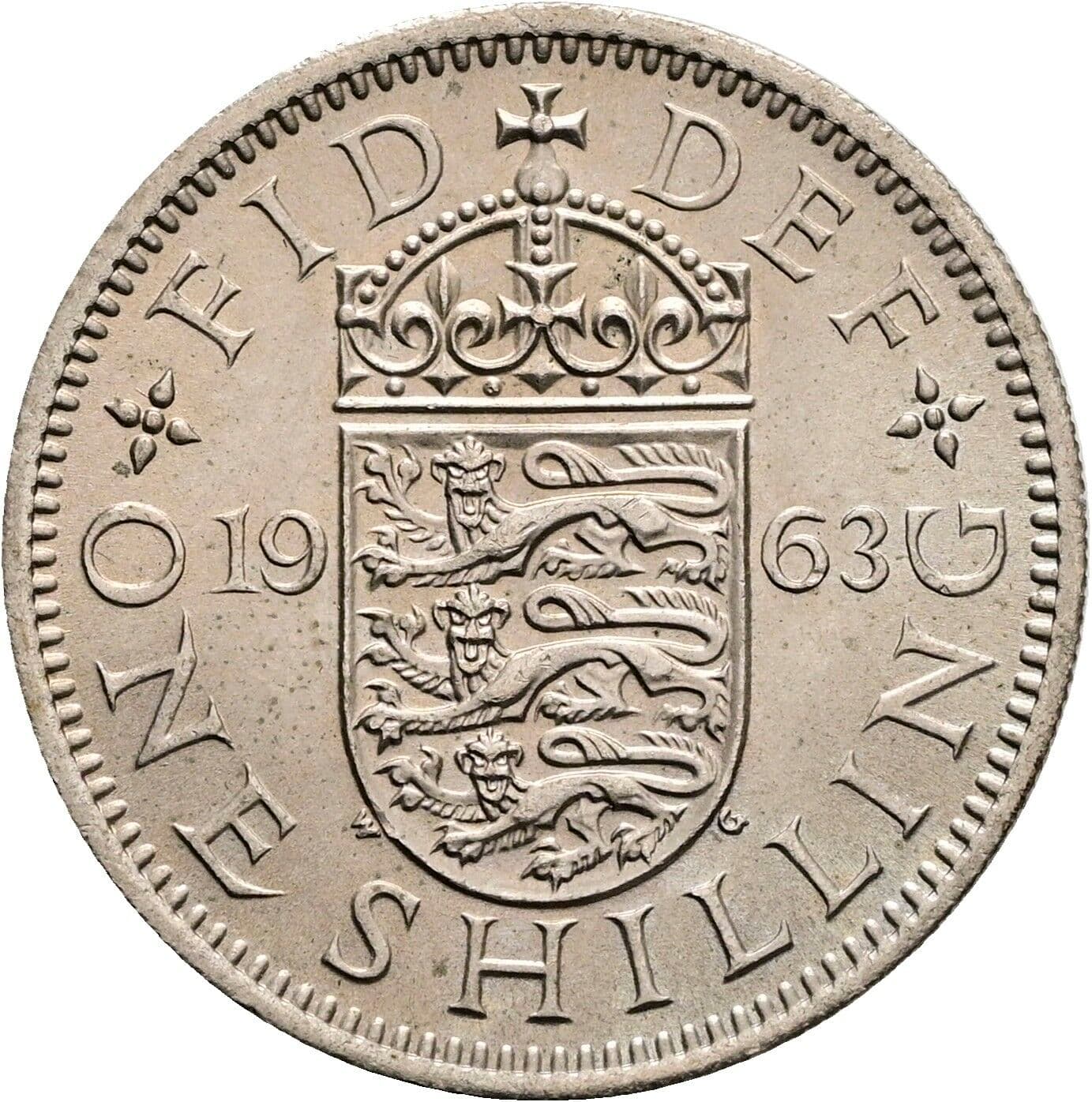 1 Shilling Elisabeth II. 1952-2022 1963 – Rückseite
