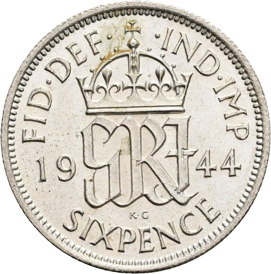 6 Pence Georg VI. (1936-1952) 1944 – Rückseite
