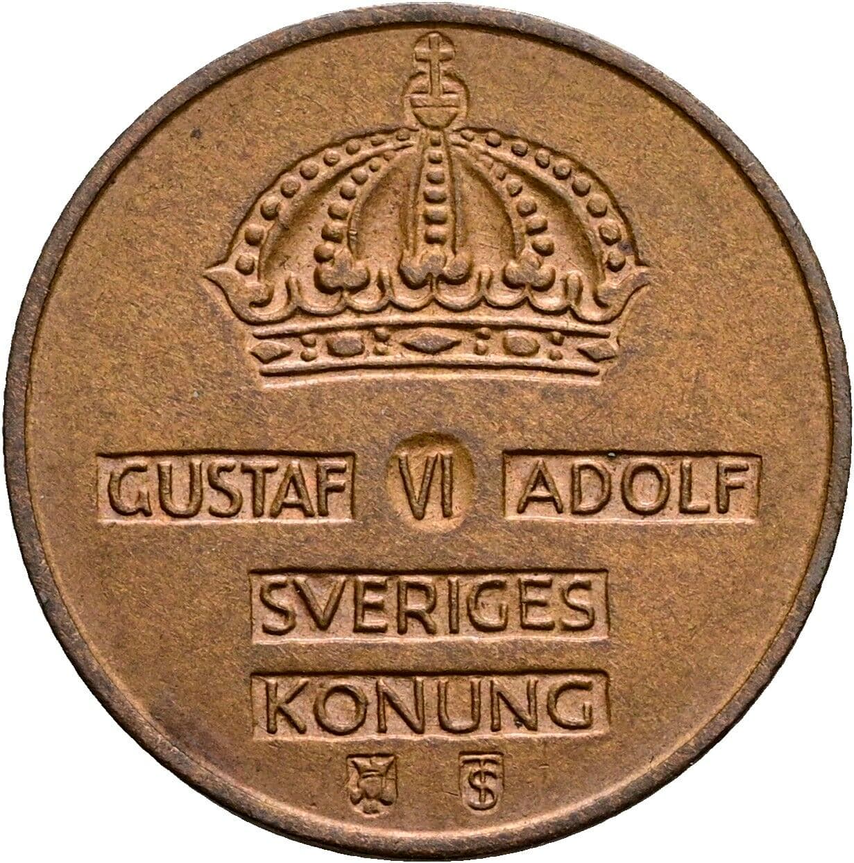 2 Öre Gustav VI. Adolf (1950-1973) 1961 – Rückseite