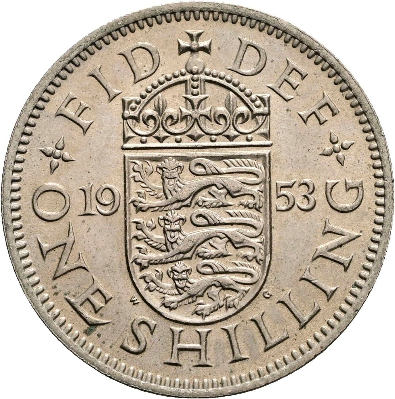 1 Shilling Elisabeth II. 1952-2022 1953 – Rückseite