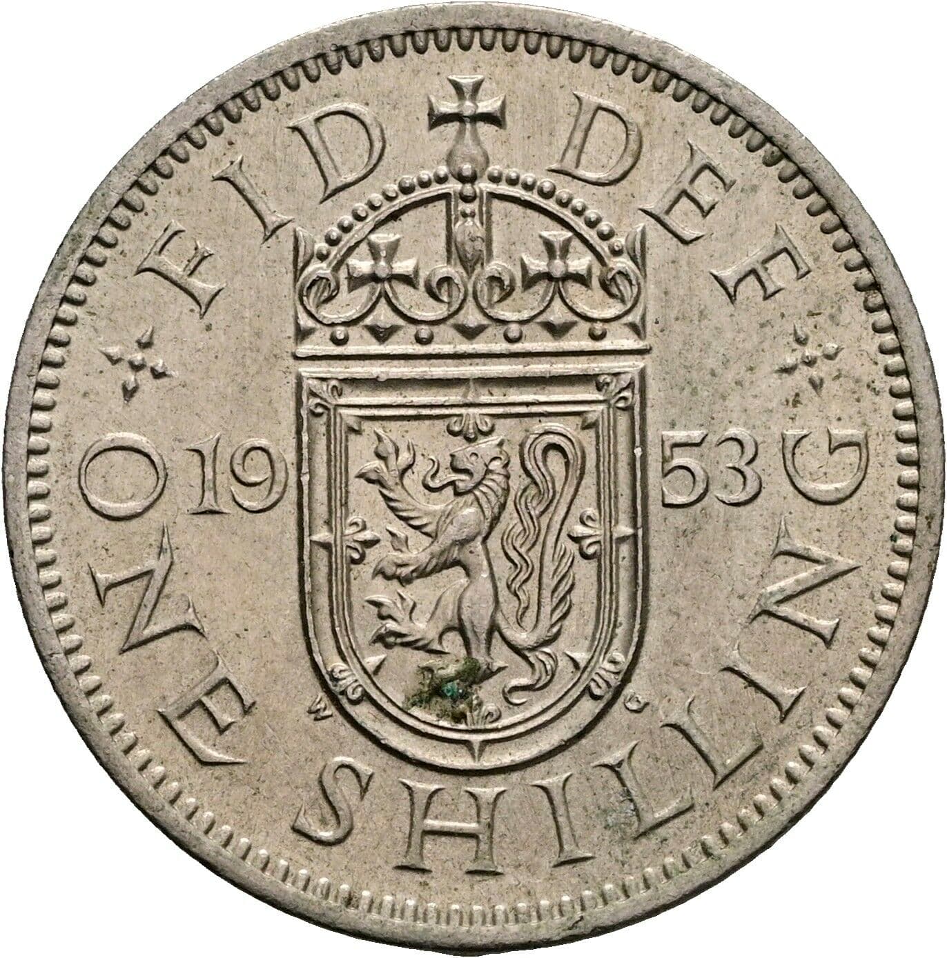 1 Shilling Elisabeth II. 1952-2022 1953 – Rückseite