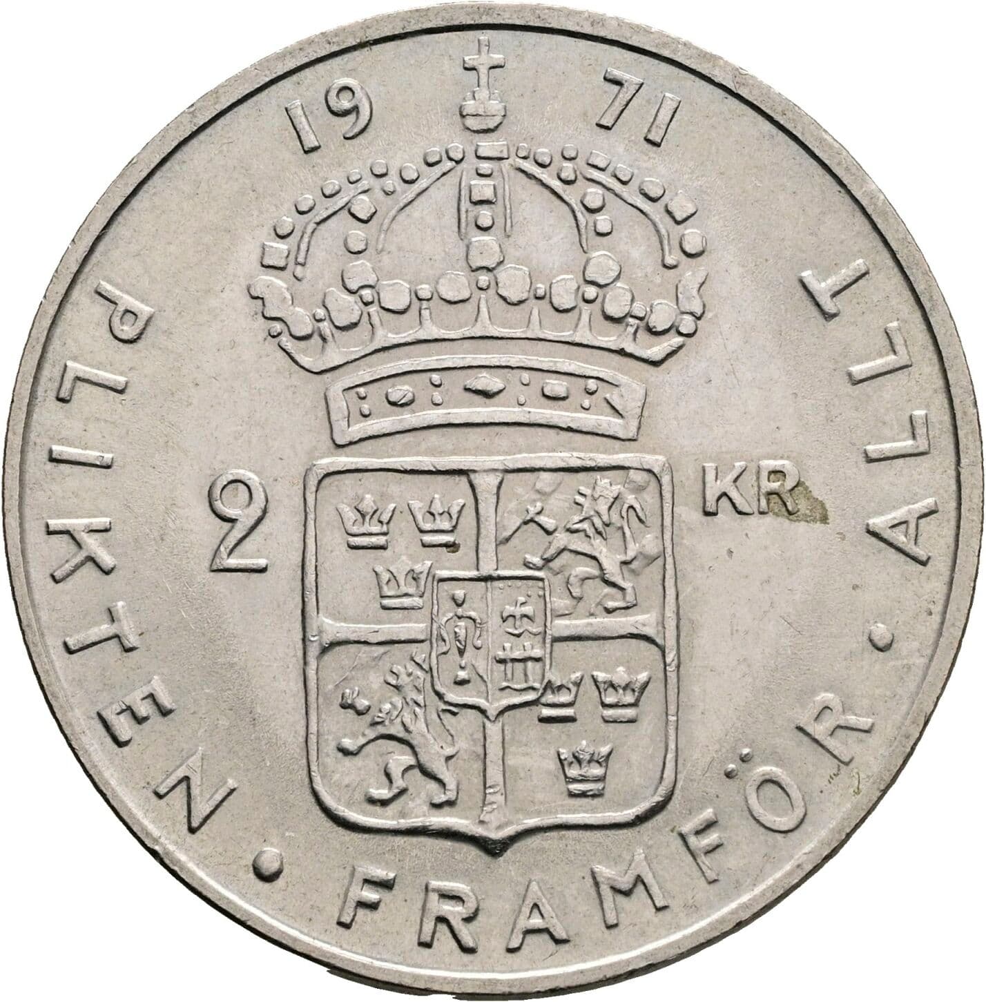 2 Kronur Gustaf VI Adolf (1950-1973) 1971 – Rückseite