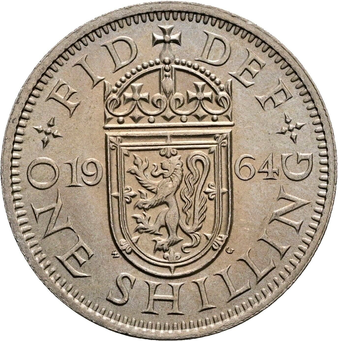 1 Shilling Elisabeth II. 1952-2022 1964 – Rückseite