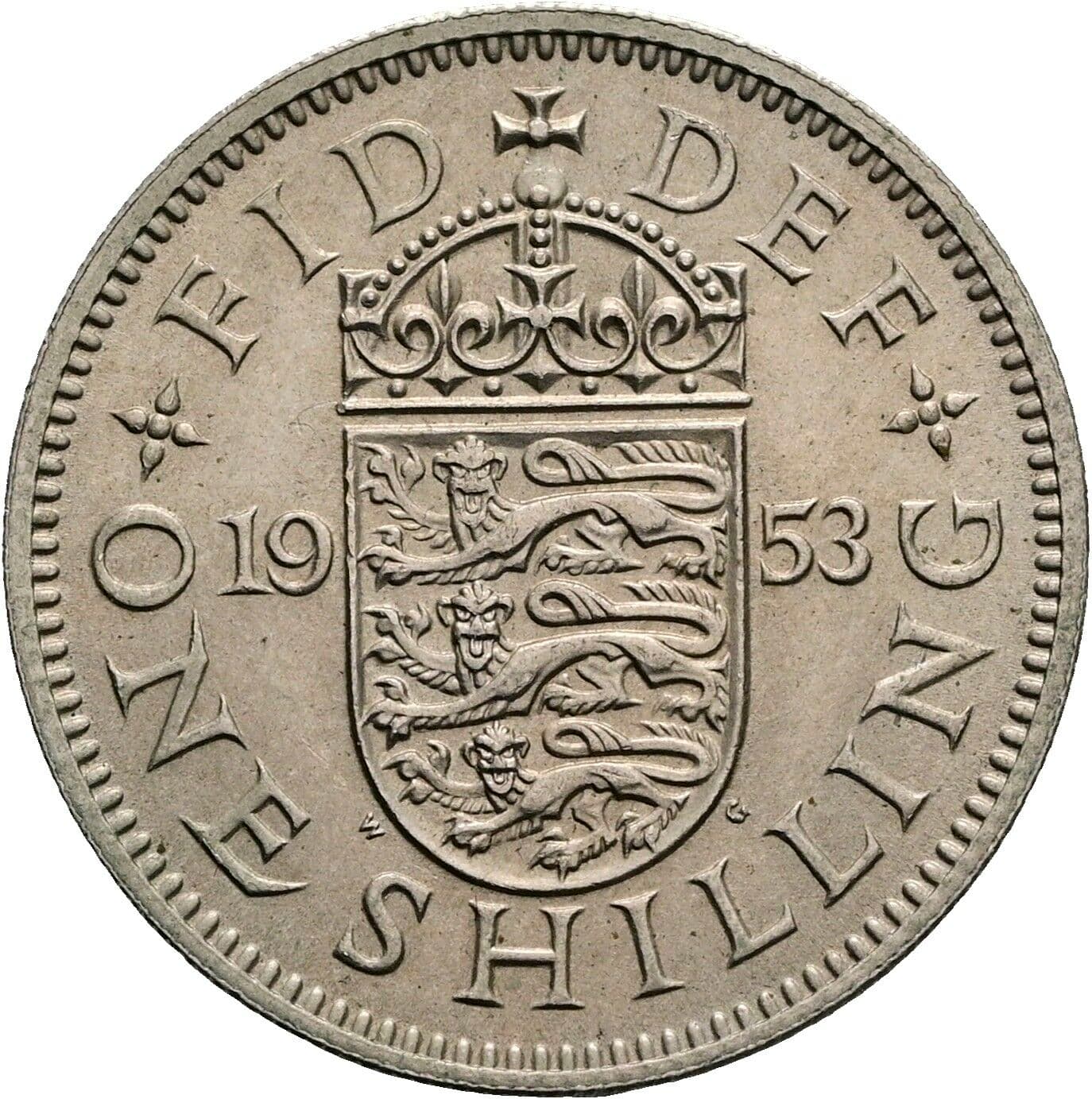 1 Shilling Elisabeth II. 1952-2022 1953 – Rückseite