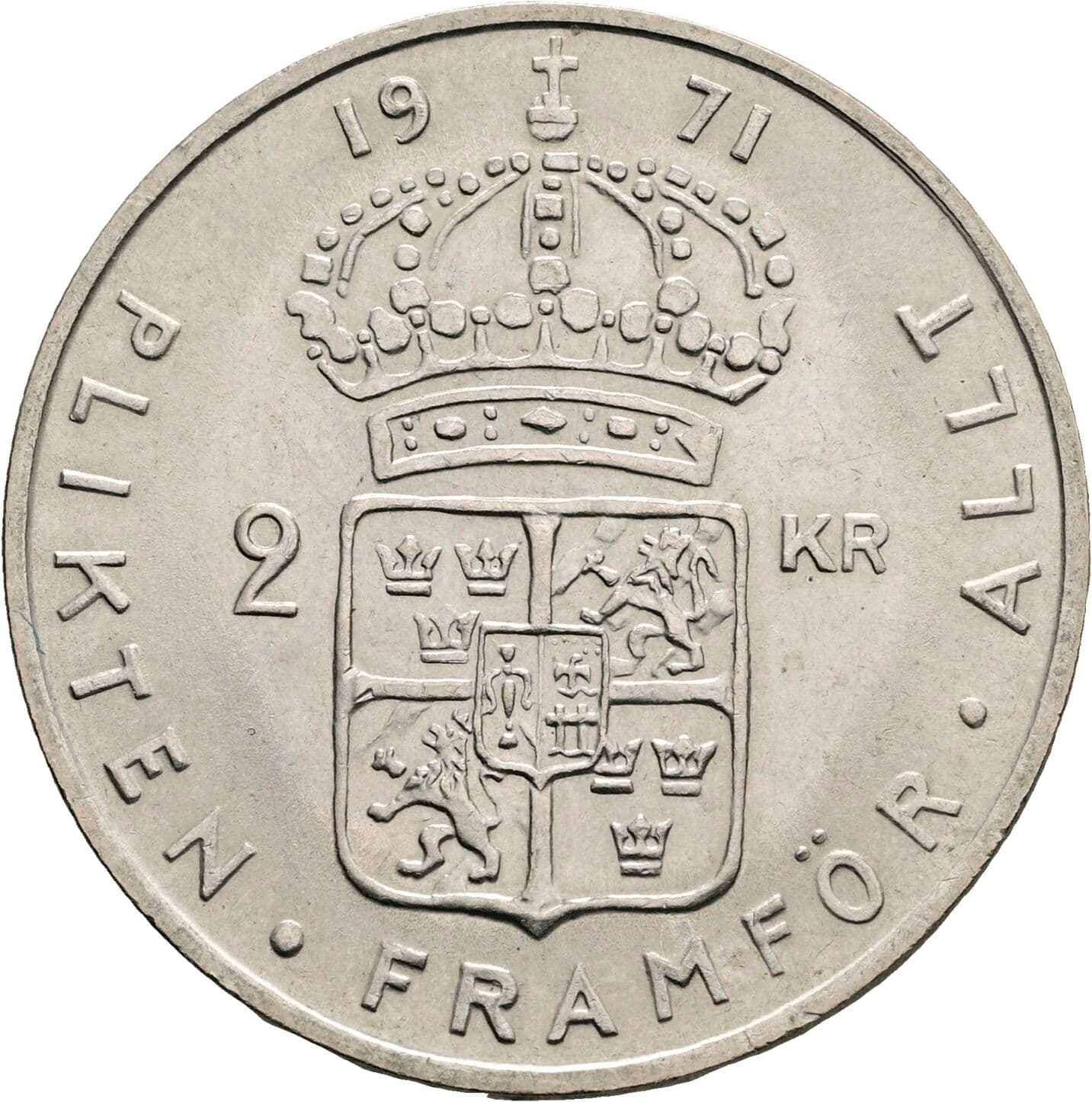 2 Kronor Gustav VI. Adolf (1950-1973) 1971 – Rückseite