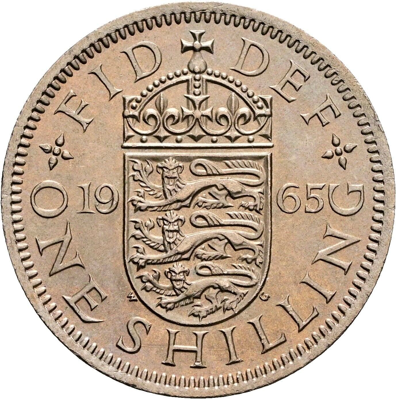 1 Shilling Elisabeth II. 1952-2022 1965 – Rückseite