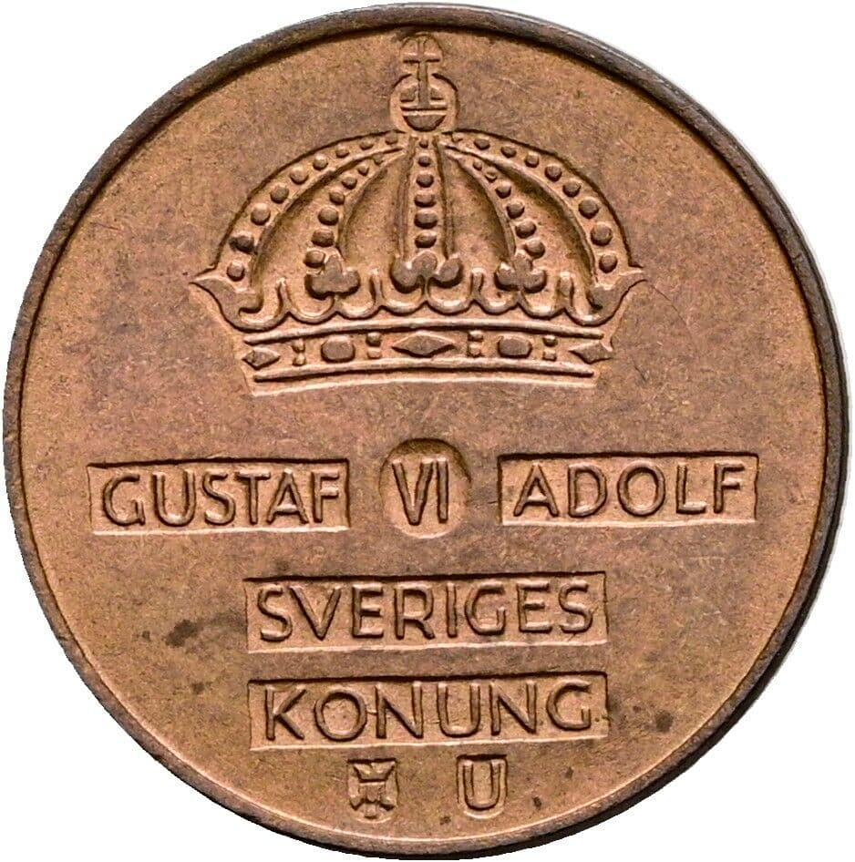1 Öre Gustav VI. Adolf (1950-1973) 1966 – Rückseite
