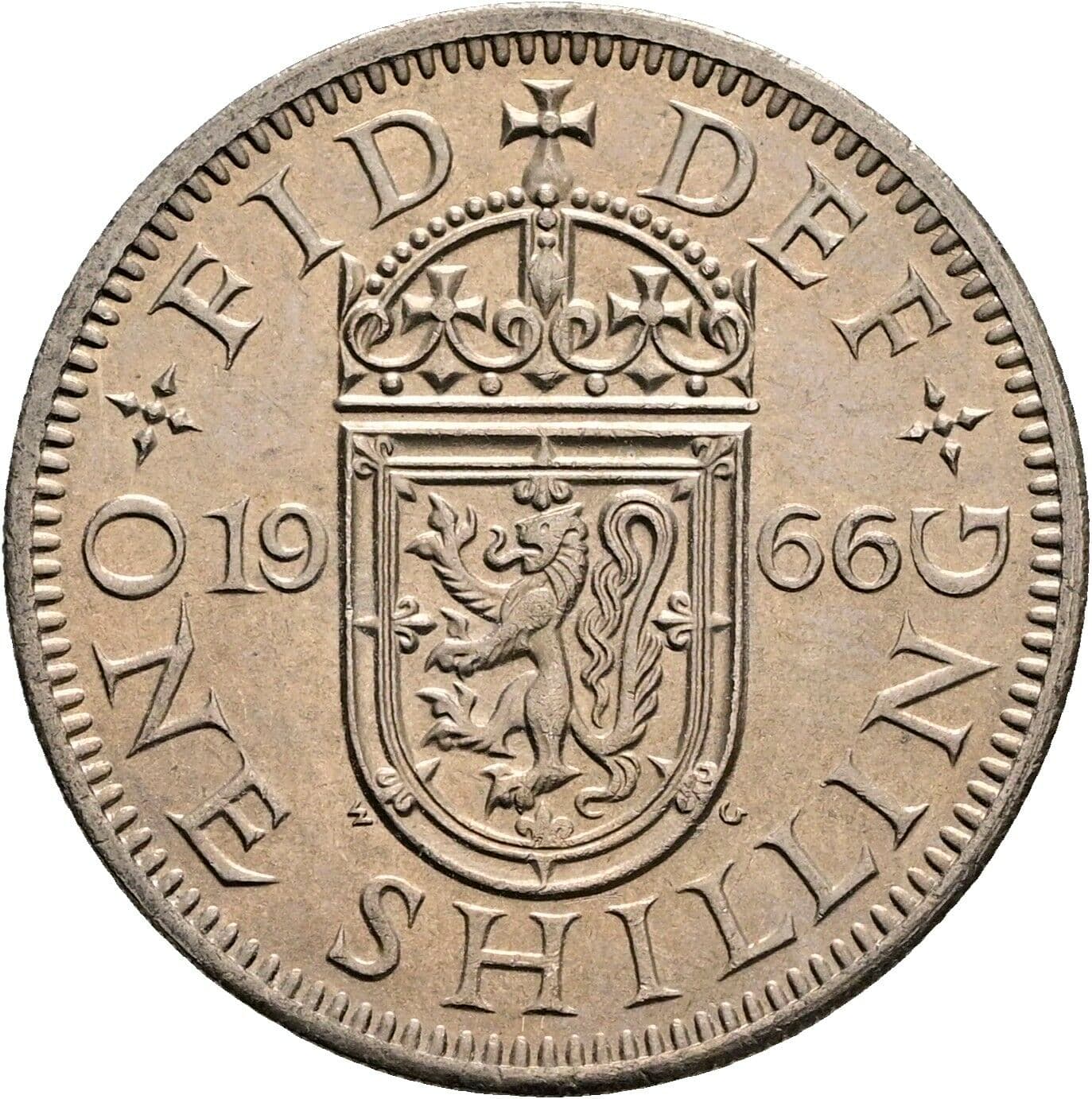 1 Shilling Elisabeth II. 1952-2022 1966 – Rückseite