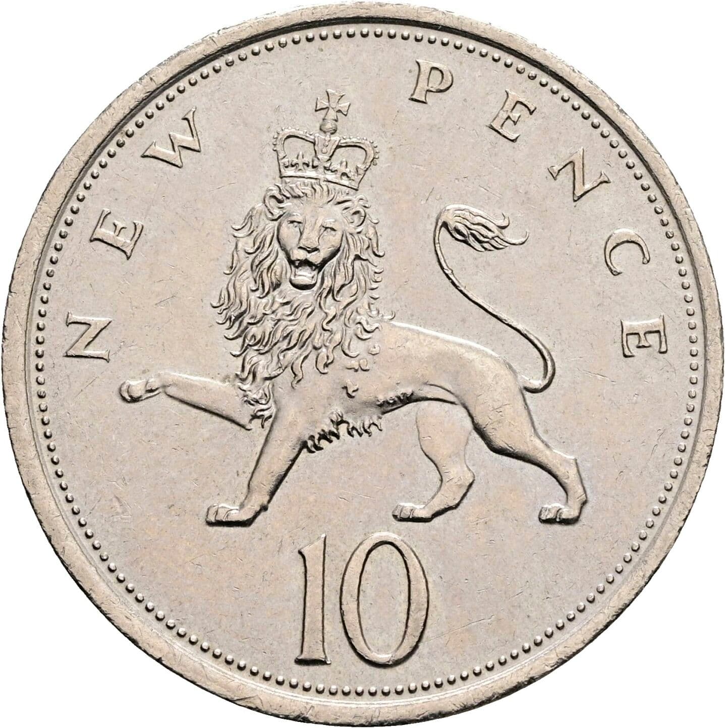 10 New Pence Elisabeth II. 1952-2022 1975 – Rückseite