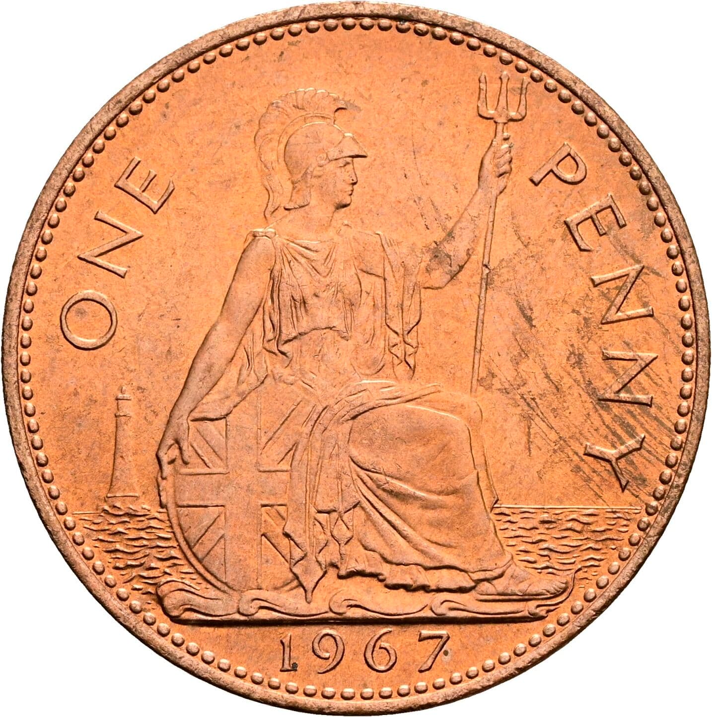 1 Penny Elisabeth II. 1952-2022 1967 – Rückseite