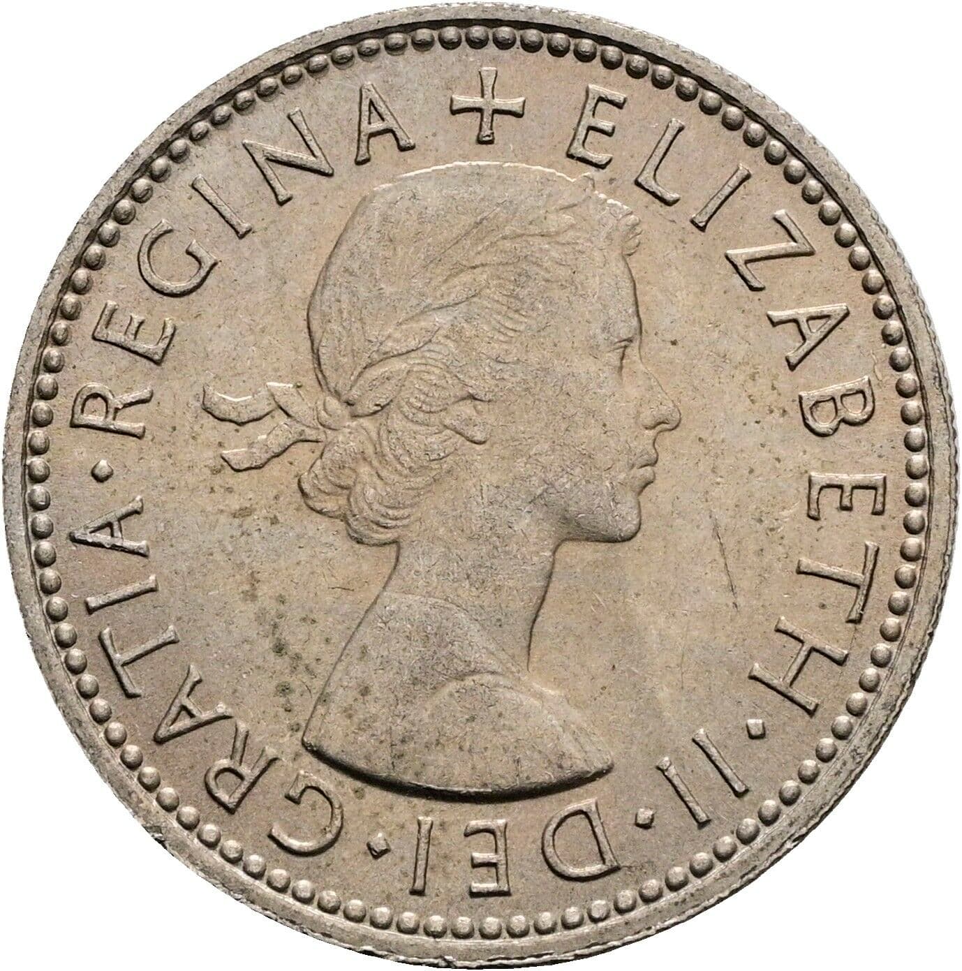 1 Shilling Elisabeth II. 1952-2022 1964 – Vorderseite