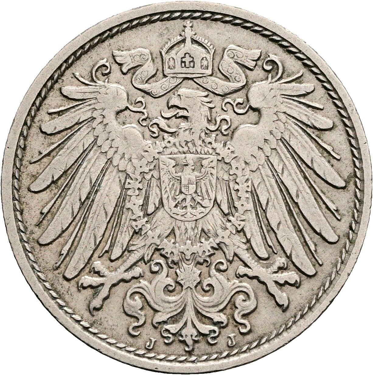 10 Pfennig 1911 J – Rückseite