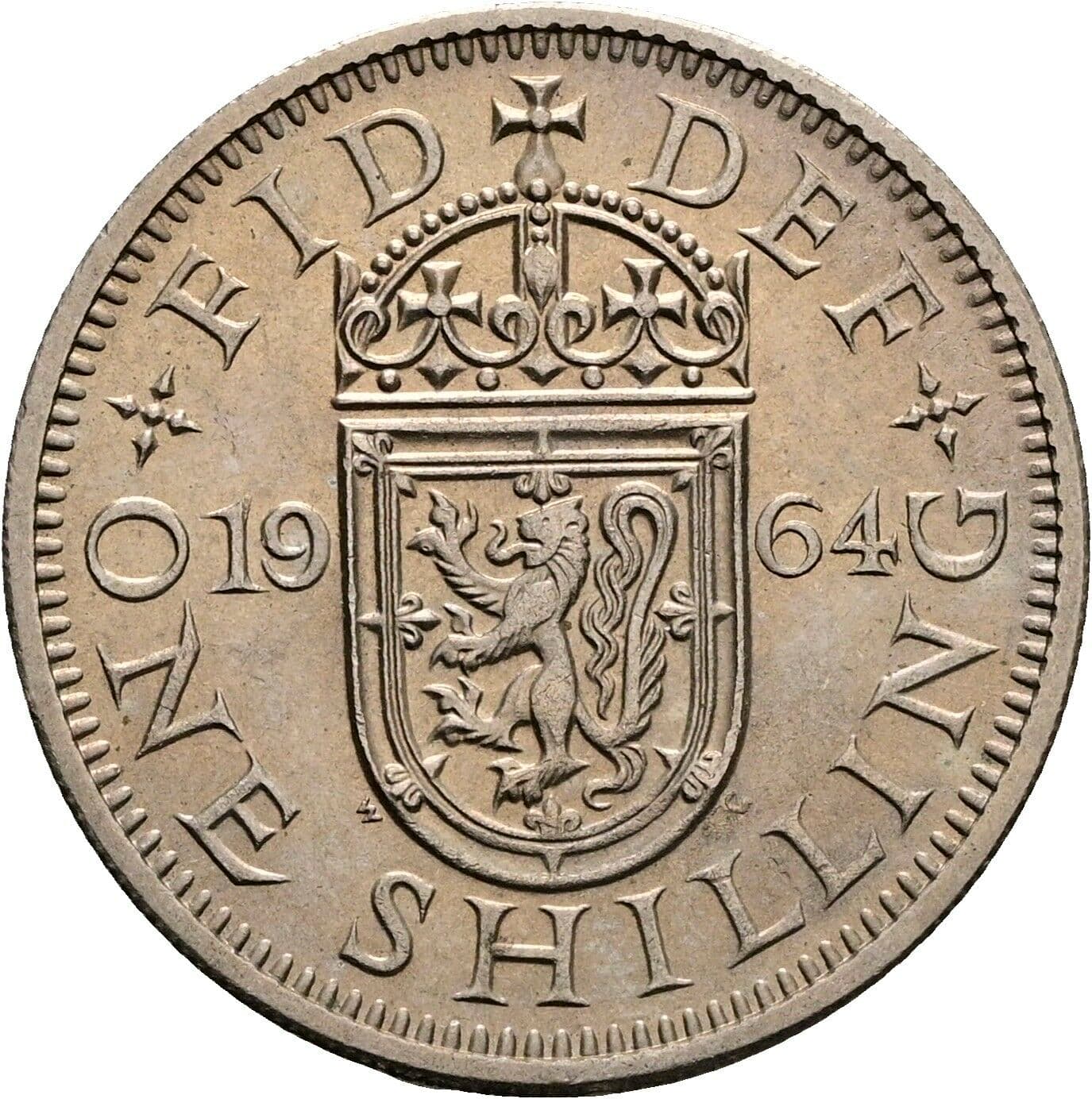 1 Shilling Elisabeth II. 1952-2022 1964 – Rückseite
