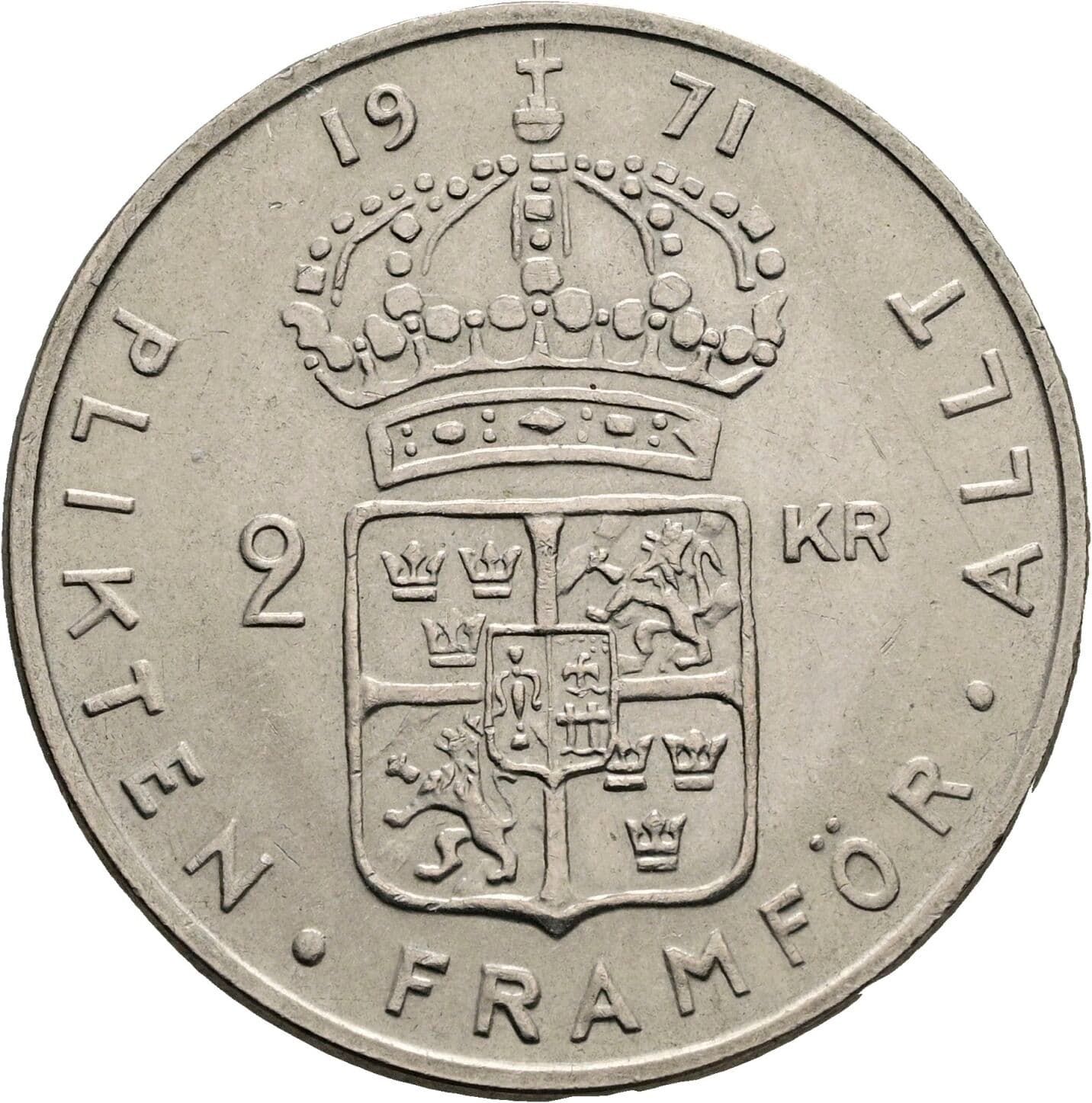 2 Kroner 1971 – Rückseite