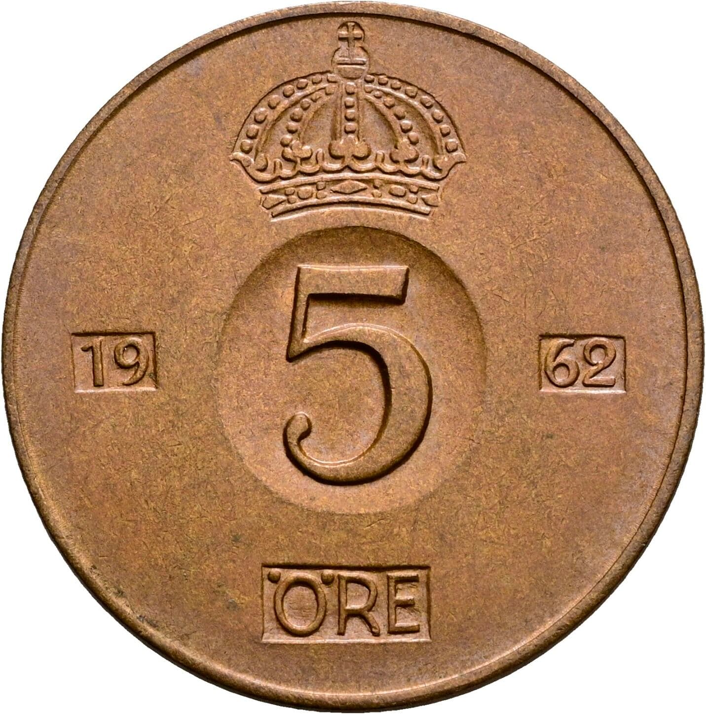 5 Öre Gustav VI. Adolf (1950-1973) 1962 – Vorderseite