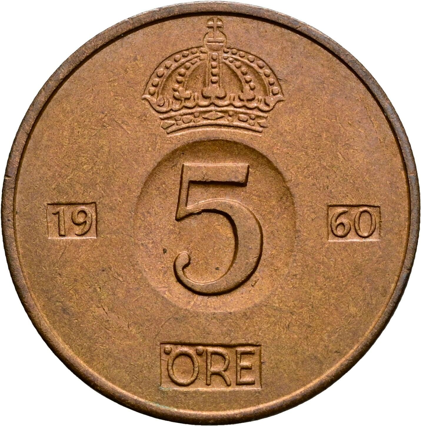 5 Öre Gustav VI. Adolf (1950-1973) 1960 – Vorderseite