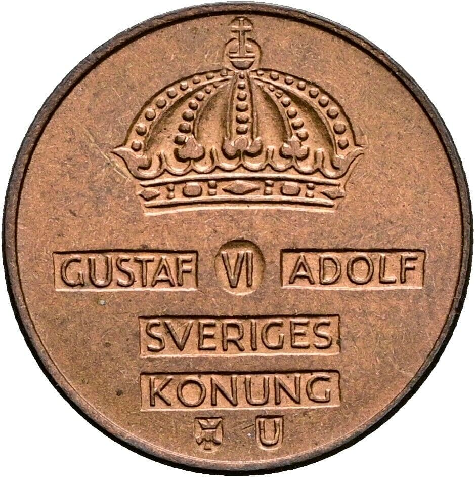 1 Öre Gustav VI. Adolf (1950-1973) 1966 – Rückseite
