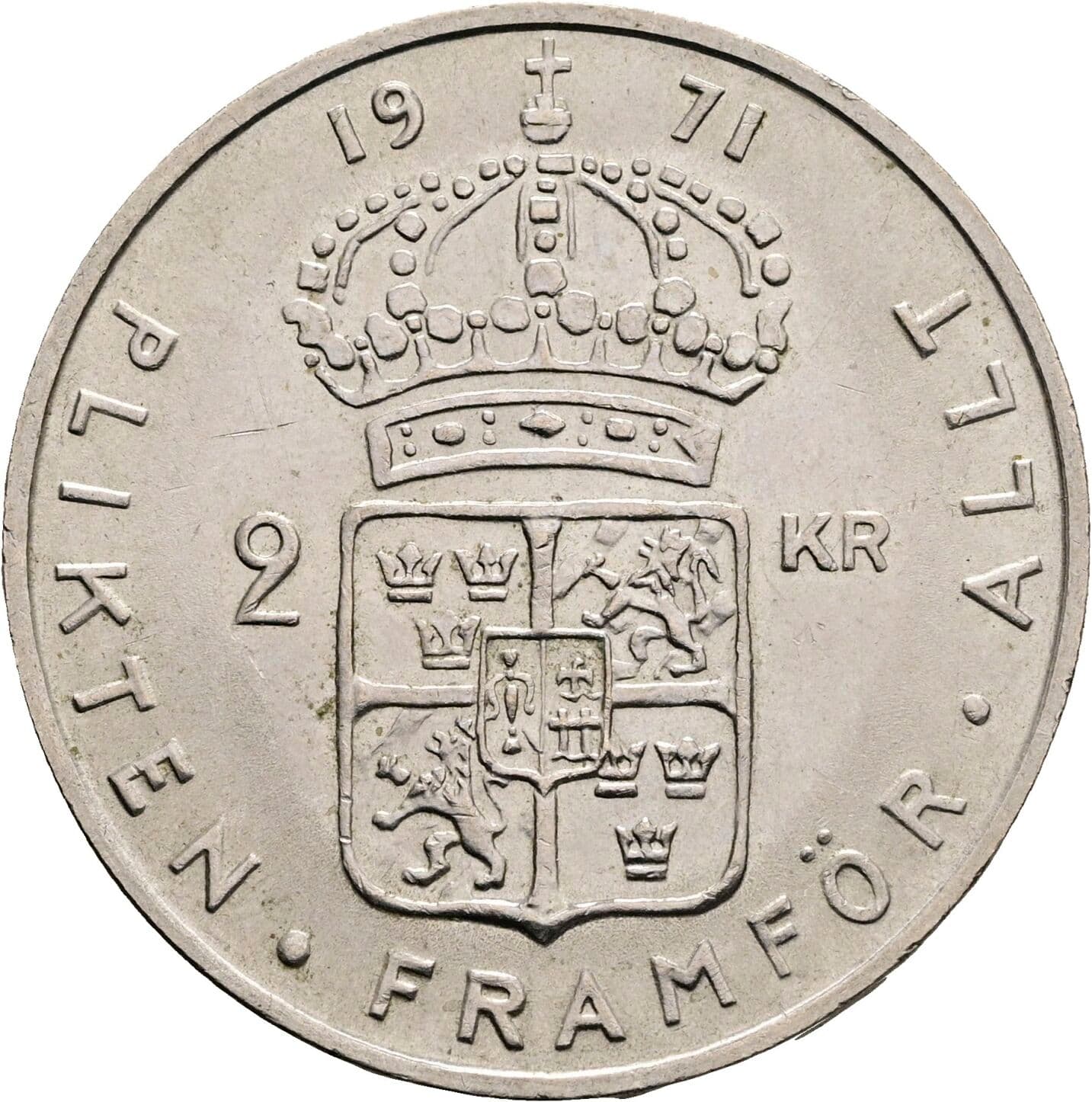 2 Kronor Gustav VI. Adolf (1950-1973) 1971 – Rückseite