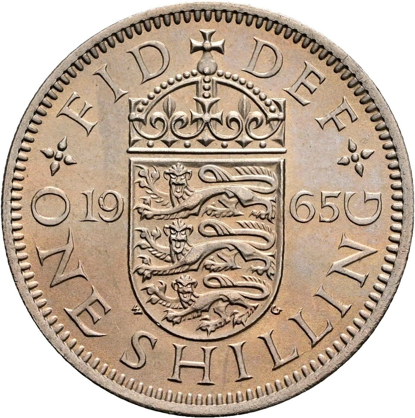 1 Shilling Elisabeth II. 1952-2022 1965 – Rückseite