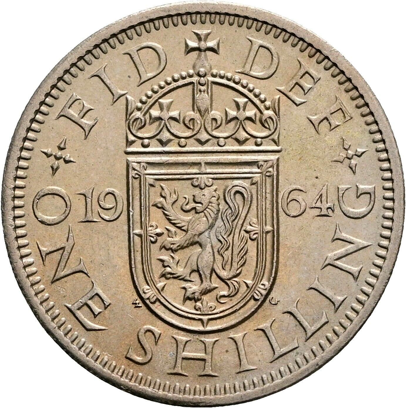 1 Shilling Elisabeth II. 1952-2022 1964 – Rückseite