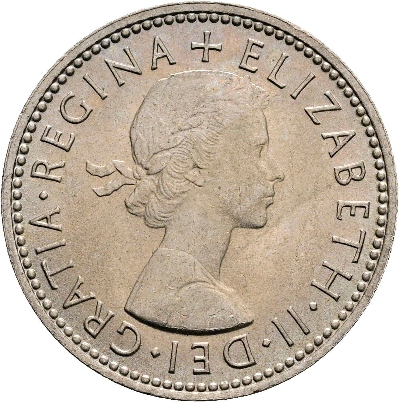 1 Shilling Elisabeth II. 1952-2022 1964 – Vorderseite
