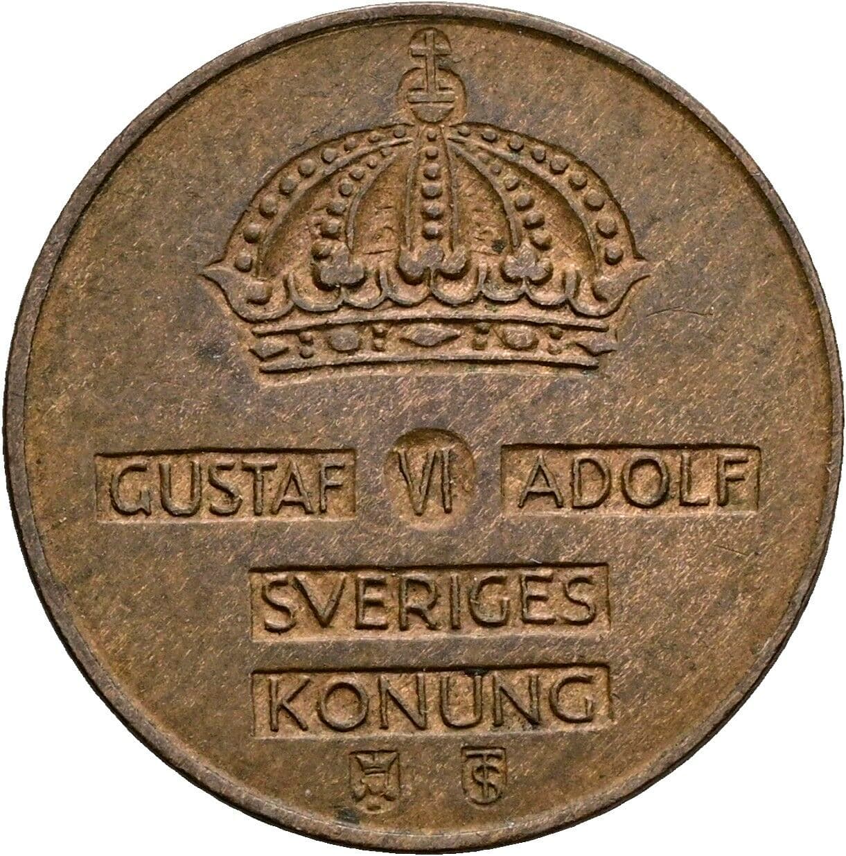 2 Öre Gustaf VI Adolf (1950-1973) 1953 – Rückseite