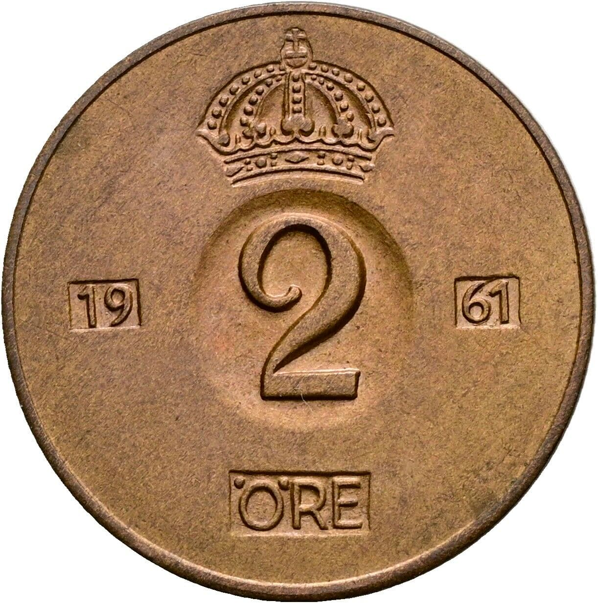 2 Öre Gustaf VI Adolf (1950-1973) 1961 – Vorderseite