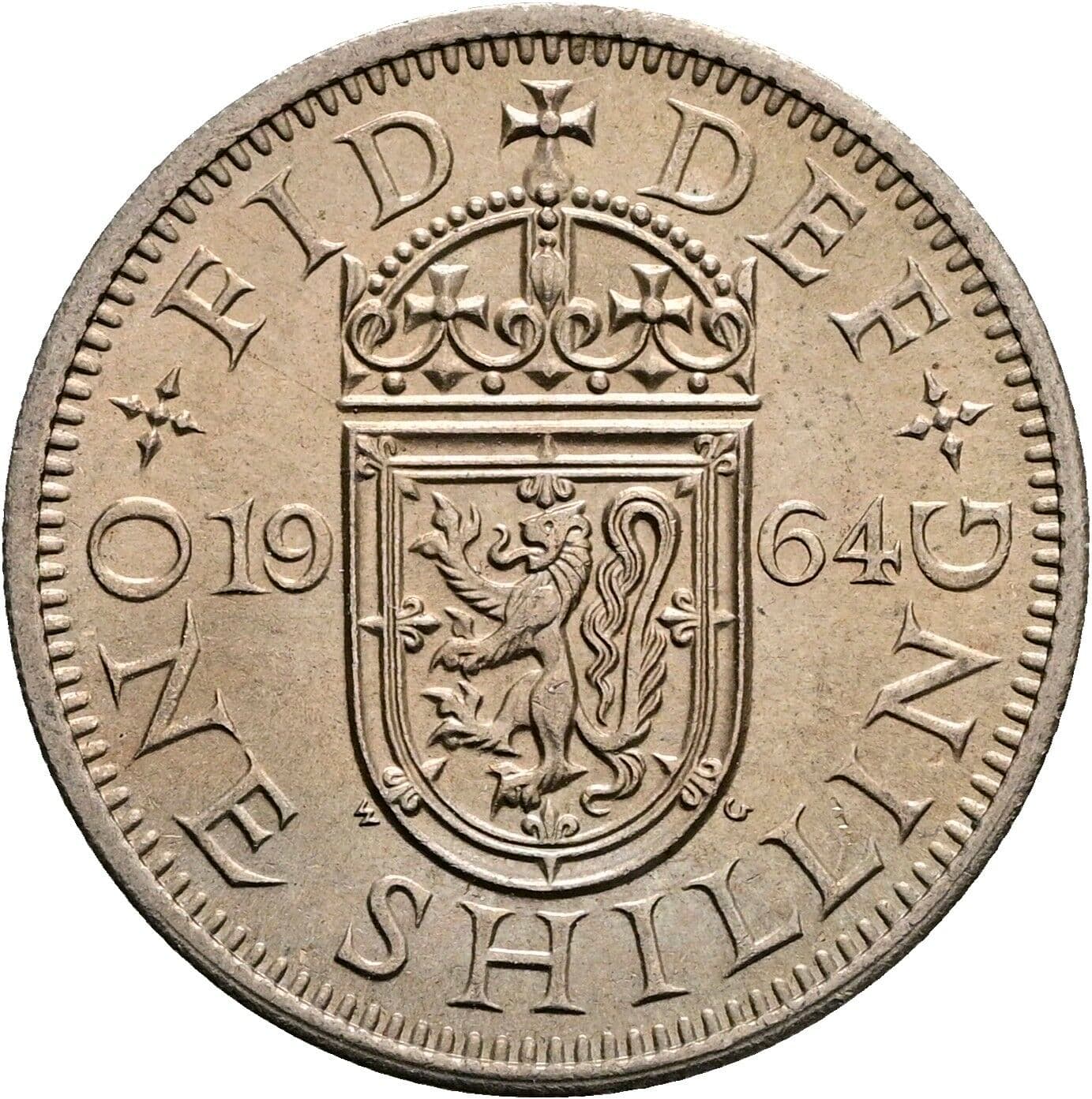 1 Shilling Elisabeth II. 1952-2022 1964 – Rückseite