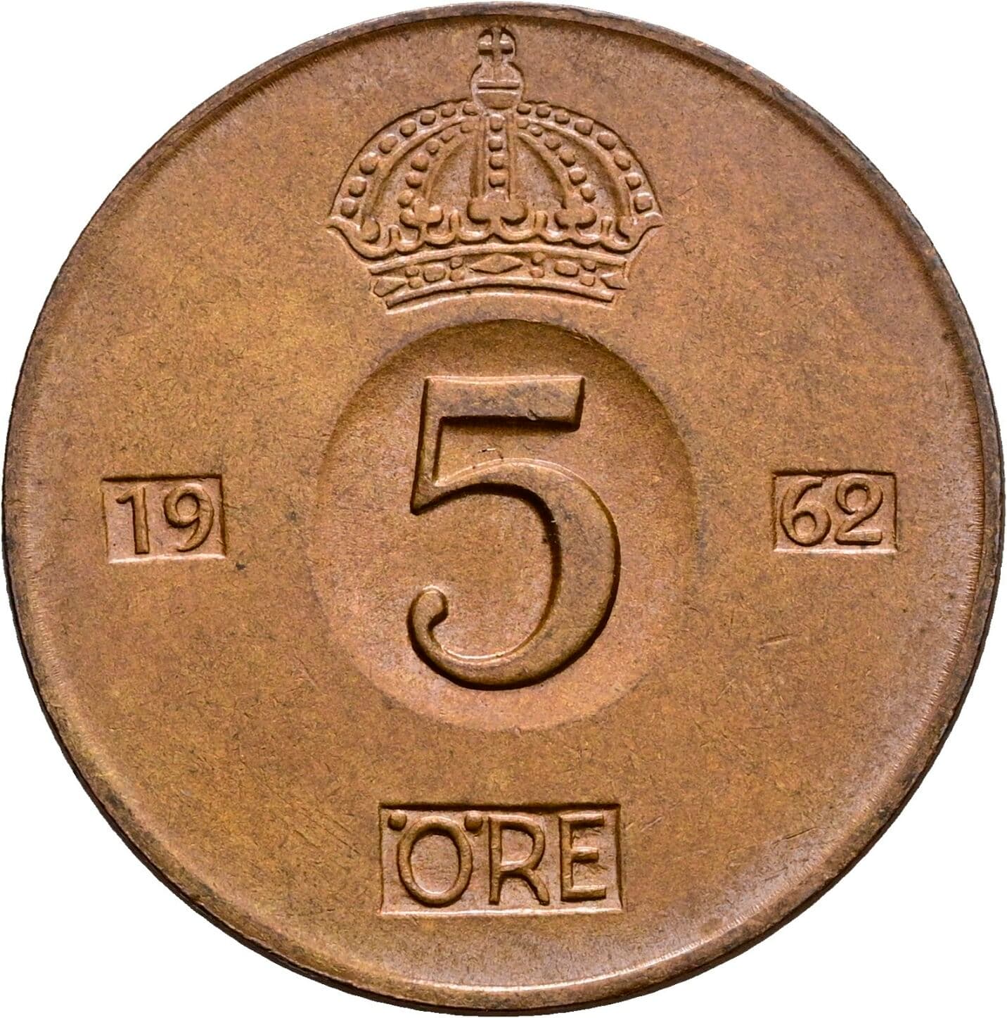 5 Öre Gustav VI. Adolf (1950-1973) 1962 – Vorderseite