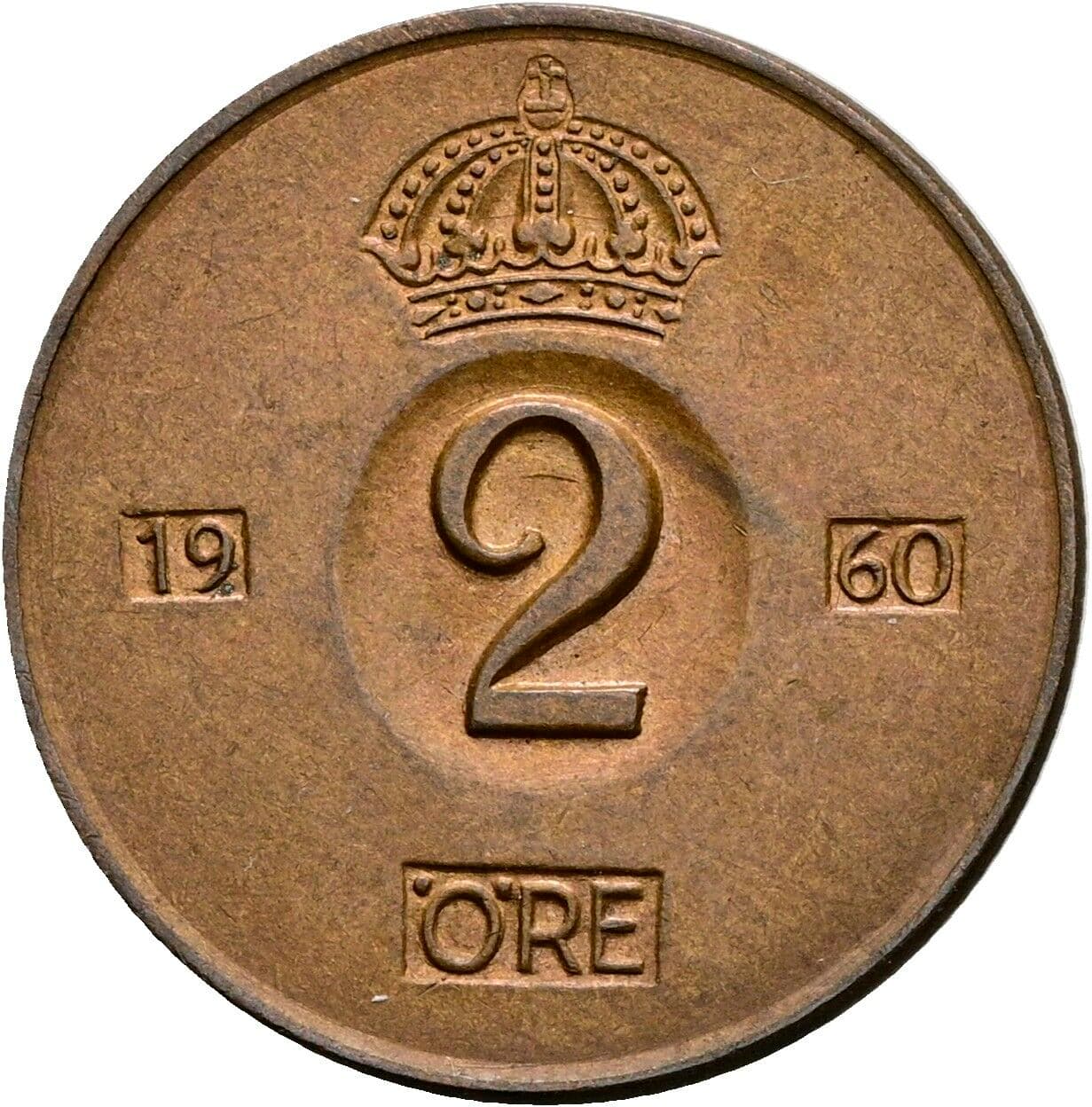 2 Öre Gustav VI. Adolf (1950-1973) 1960 – Vorderseite