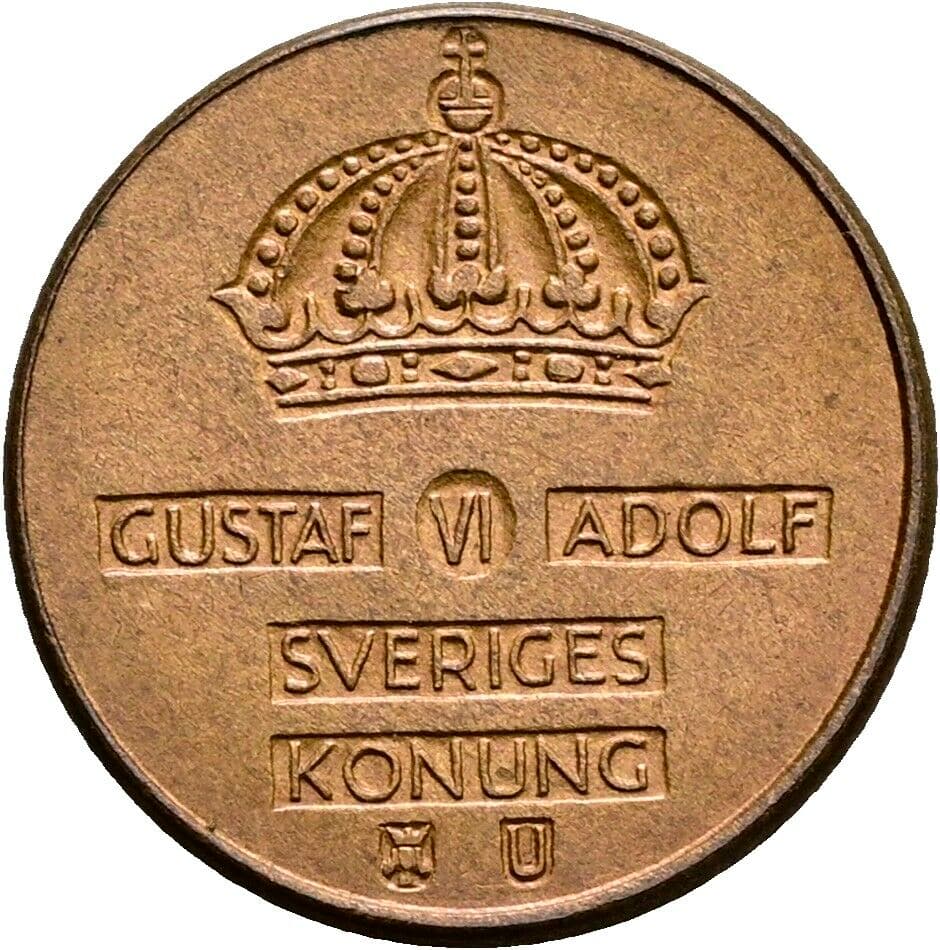 1 Öre Gustav VI. Adolf (1950-1973) 1963 – Rückseite