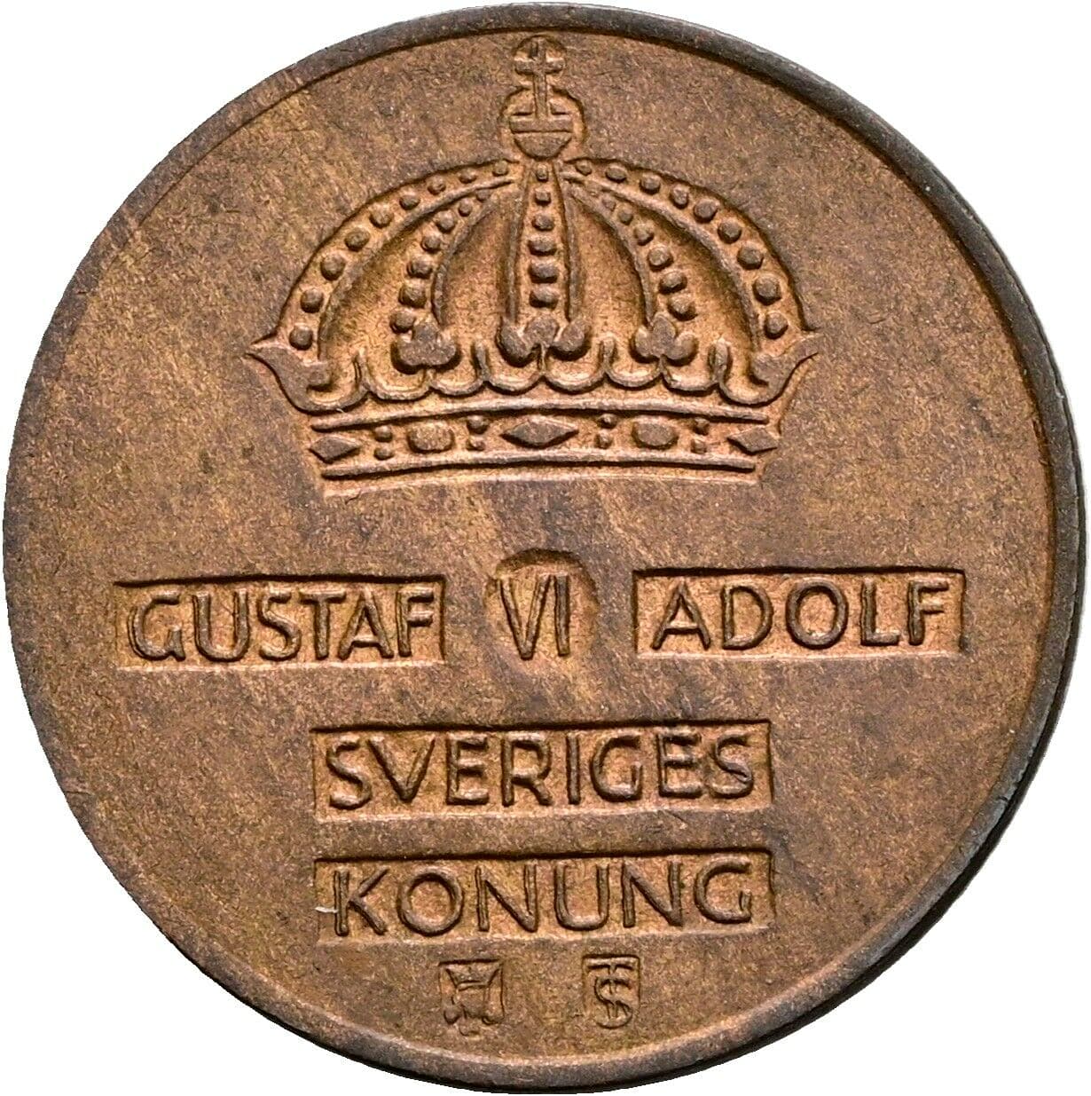 2 Öre Gustaf VI Adolf (1950-1973) 1958 – Rückseite
