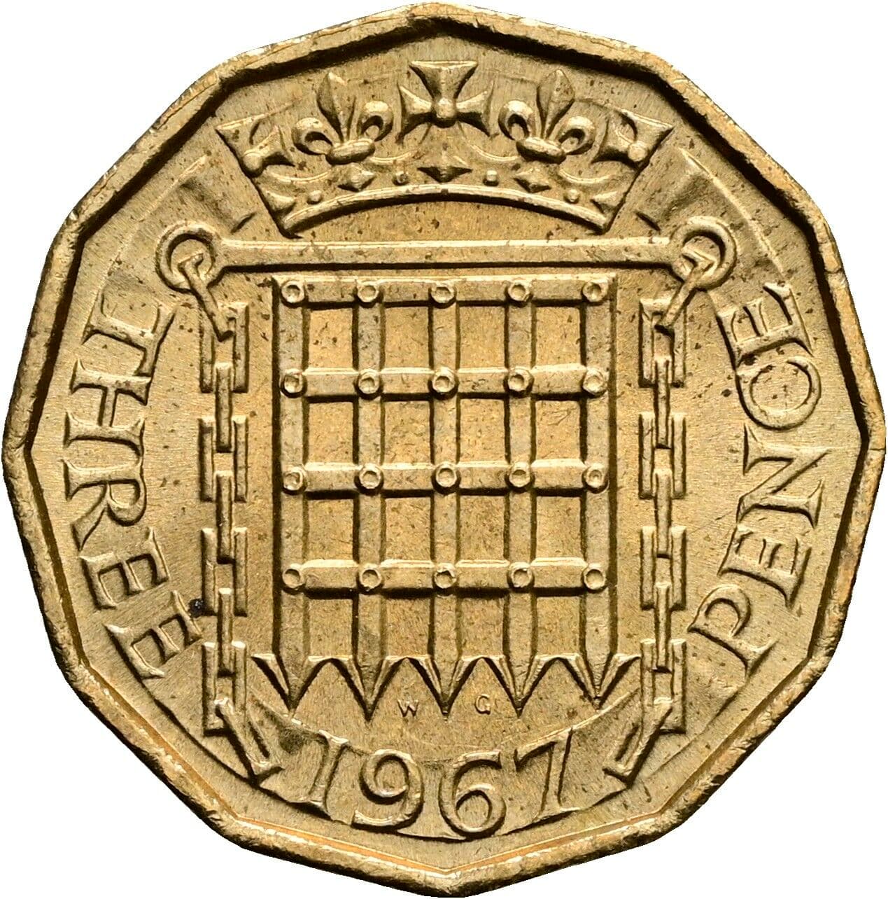 3 Pence Elisabeth II. 1952-2022 1967 – Rückseite